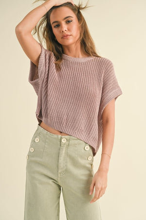 Dolman Sleeve Knitted Top