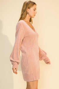 Rose Chenille Sweater Dress